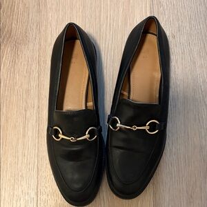 H&M Black Loafers with Gold Detail